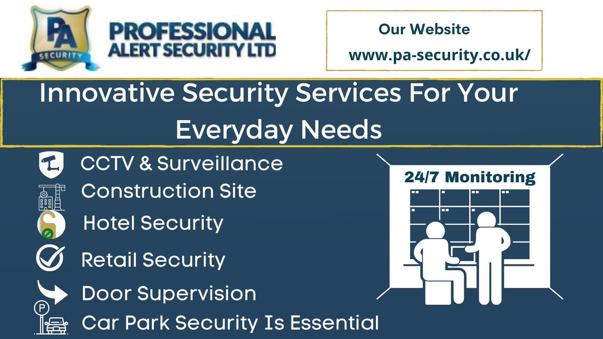 PASecurityLtd's tweet photo. ☑️WE ARE HERE TO HELP!
We can help you to keep your business safe  &amp; secure with a number of commercial security services. Learn about us here➡️ https://t.co/c1uYCN9Vvl
#security #securitybreach #SecurityGuard #UK #fridaymorning #securitysolution #CCTV https://t.co/pszkrk65r9