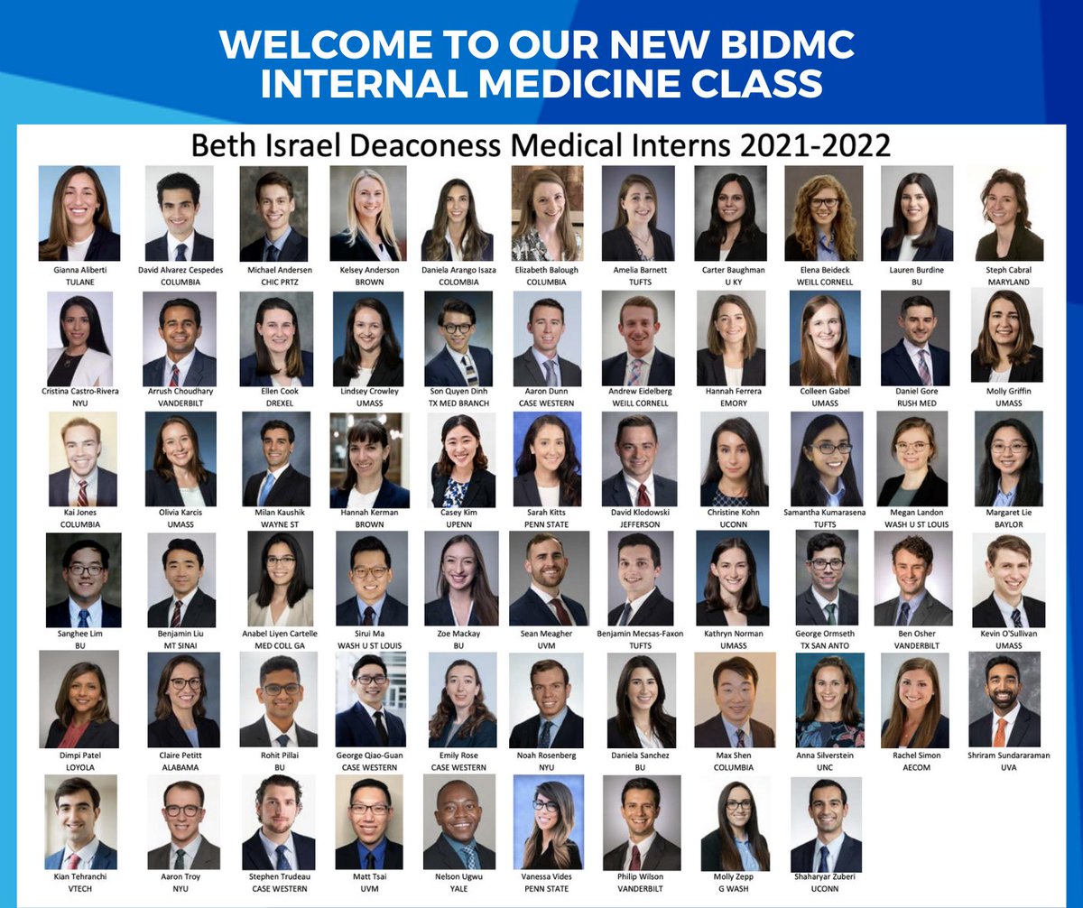 Introducing and welcoming: the newest @BIDMC_IM class! Can't wait for all of you to join us and congratulations on #MatchDay2021 🎉🌟🏥