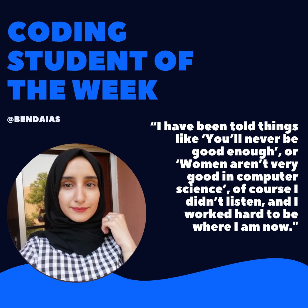codeschool_book's tweet image. Meet our very first #CodingStudent of the Week: @BendaiaS ! We want to highlight incredible learners making their way in tech! You're amazing Siham!! 👏
Want to submit yourself or a friend? You can do that here: form.jotform.com/20275379758416…