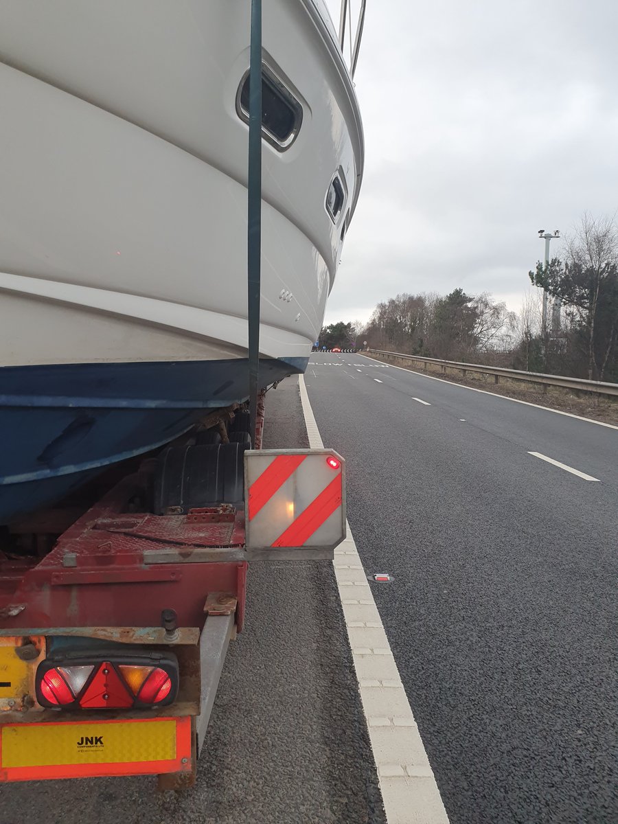 StaffsRCT's tweet photo. We like boats...&amp; we always check on abnormal loads passing through our patch, this ones paperwork was all in order, just needed a few boards moving to their correct location before commencing its journey, transporting an abnormal load on our patch...expect to be checked  3505 https://t.co/eTBwdXHccs