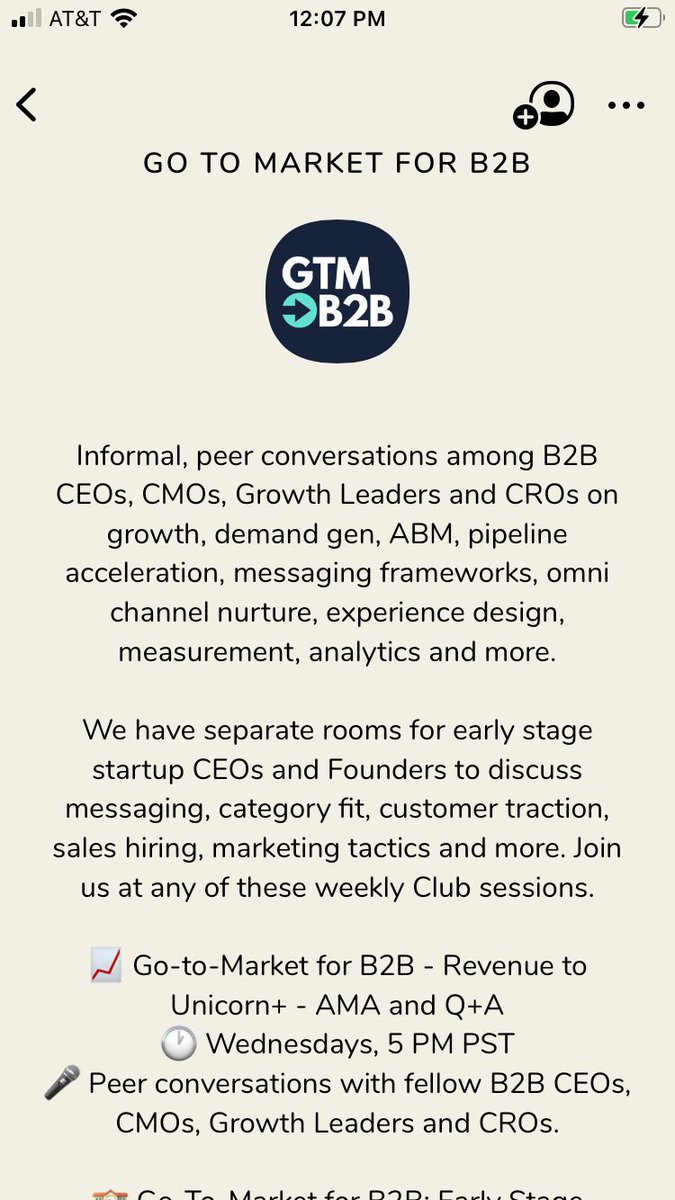 iyermani's tweet photo. Come Join Us! We are at 150+ members and followers within two weeks of launch on ⁦@joinClubhouse⁩ ! #gtm4b2b https://t.co/XLCpiUp0M1