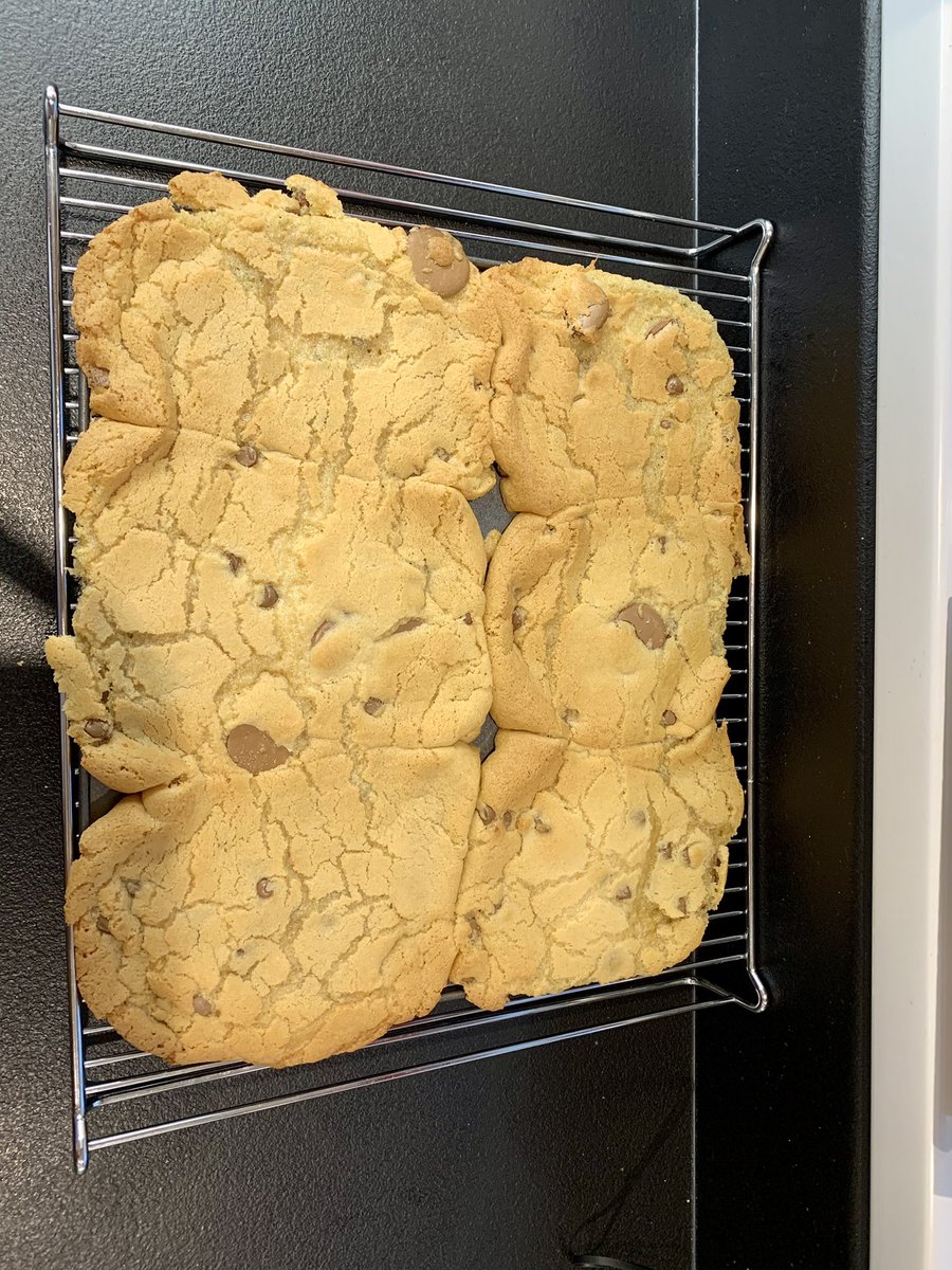 CarlaBickz's tweet image. So tonight’s @DerventioeXcel Regional squad virtual cooking session was cookies 🍪 Think I’ve found my kryptonite; no matter how I make them I end up with a huge tray shaped cookie!! 😂🤦🏼‍♀️ I tried though and I had fun, plus they’re yummy 😋 #TeamDX #VirtualCooking #Cookies