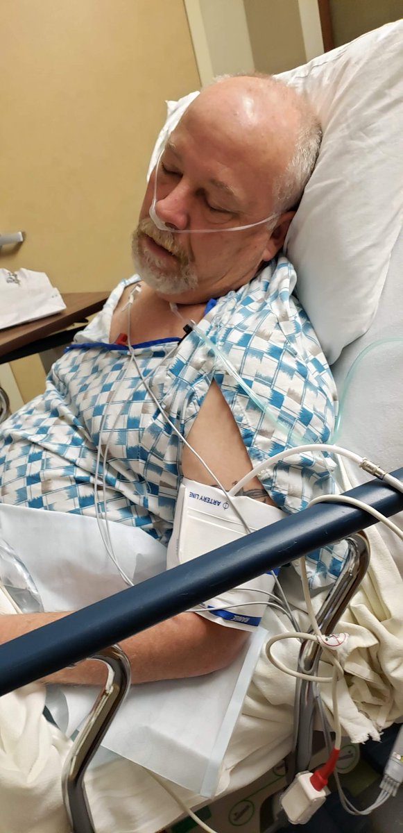 FlyoverCountr10's tweet photo. My husband recovering from surgery and sleeping like a baby as he sleeps off the anesthesia. https://t.co/ONQTBy3luQ