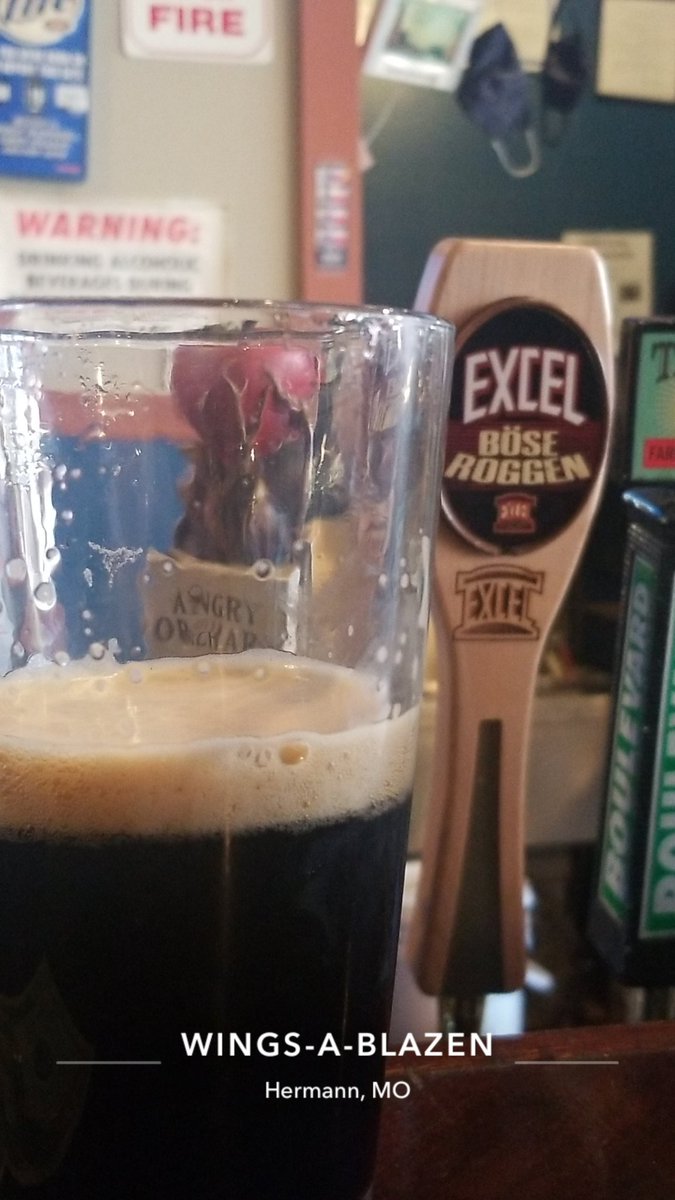 Enjoying a smooth Bose Roggen by our friends at <a href="/ExcelBrewery/">Excel Brewing Co.</a> in Hermann, MO.