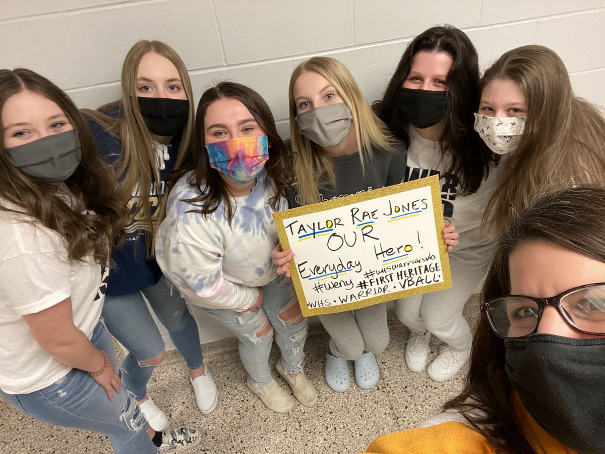 WHSwarriorsVB's tweet photo. Our @WENYTV Everyday Hero @taylorrae_jones.  You make @WHSwarriorsVB so proud!  @FirstHeritage @PaytonHuntingt1 @baileensmith @aschmitt05 @Gracie2Stephens https://t.co/J9Ym0uNB2a