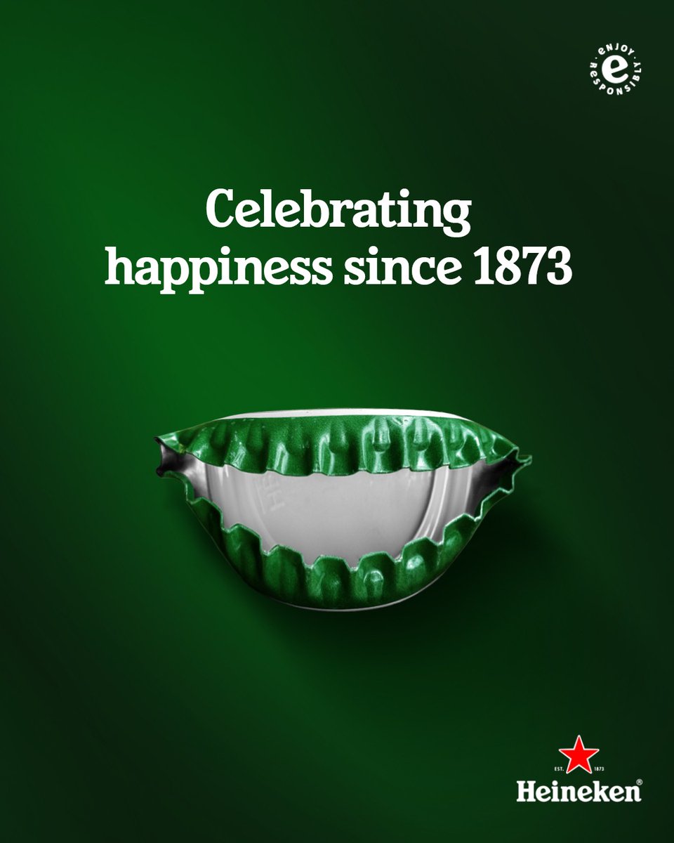 Heineken's tweet photo. International Day of Happiness on a Saturday... Doesn't that make you smile? #SocialiseResponsibly https://t.co/SB3NRwgQ1q