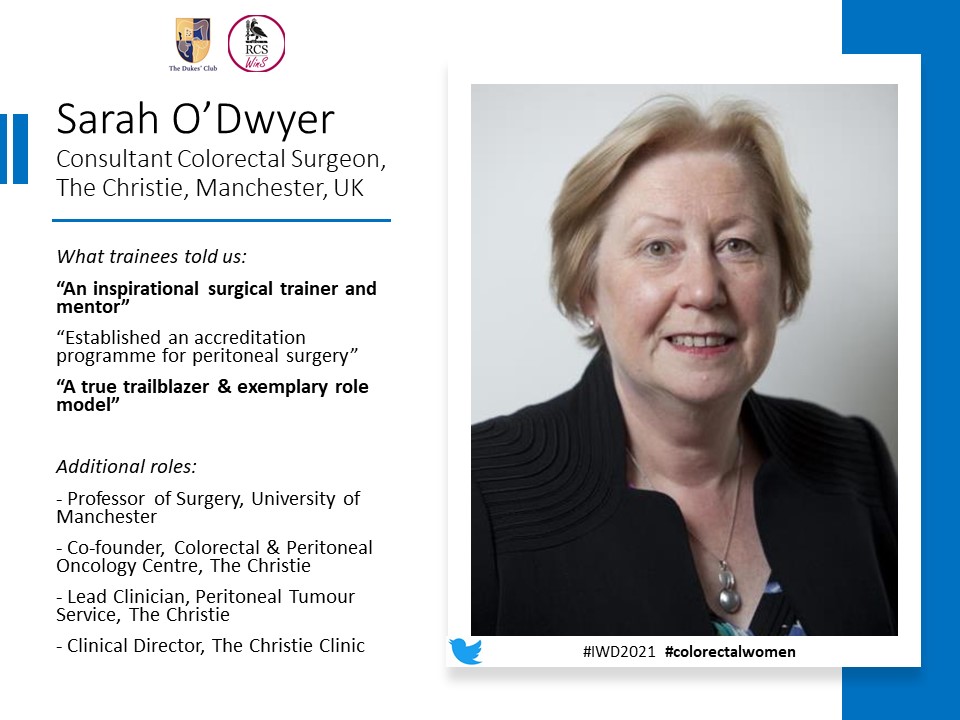 And rounding off our second week of #colorectalwomen is Sarah O'Dwyer from <a href="/TheChristieNHS/">The Christie NHS</a>

Trainees said "Her international expertise is amazing" 🌍🌎🌏

#WomensHistoryMonth #ILookLikeASurgeon <a href="/WomenSurgeonsUK/">Women in Surgery</a>