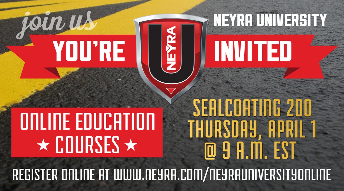 Spots are filling fast for our upcoming webinar, Sealcoating 200: Mix Designs and Proper Application Rates, being held on Thursday, April 1 at 9 a.m. EST. 

Register TODAY at tinyurl.com/3ch6h9ax

We would love to have you join us!