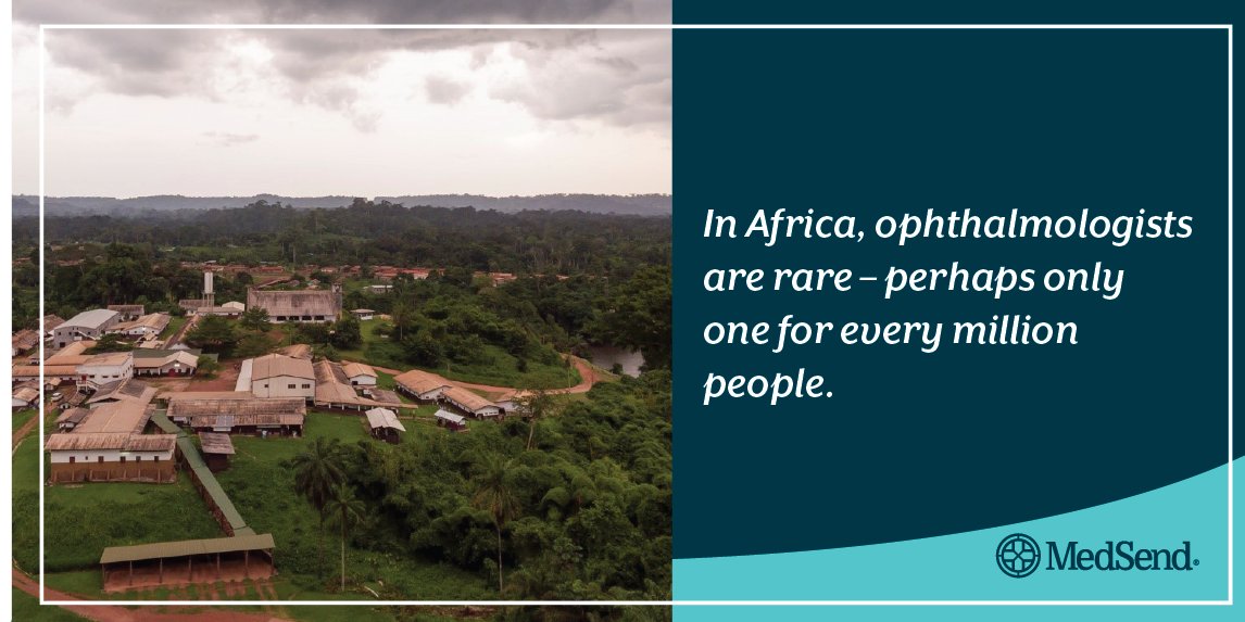 MedSend's tweet photo. Dr. Wendy Hofman is a MedSend alumna serving as an #ophthalmologist in Gabon. In #Africa, ophthalmologists are rare – only 1 for every million people. Most aren't trained for surgery; her team does about 80% of cataract surgeries there. Patients travel days to get to her clinic. https://t.co/GrwsAdQpbM