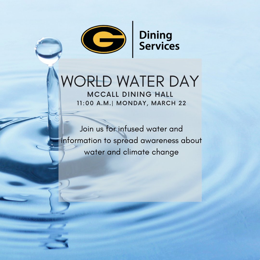 Come stop by our table on Monday at lunch for infused water and information on climate change's effect on water!