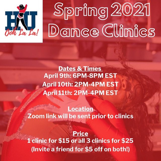 Have you registered for Spring Clinics yet? Get a leg up on the competition by working with current dancers and coaches. There’s no better opportunity to find out what it really takes to be an Ooh La La! Link in the bio.

#OohLaLa #AuditionPrep #HowardU #HBCUBands #HBCUDancers