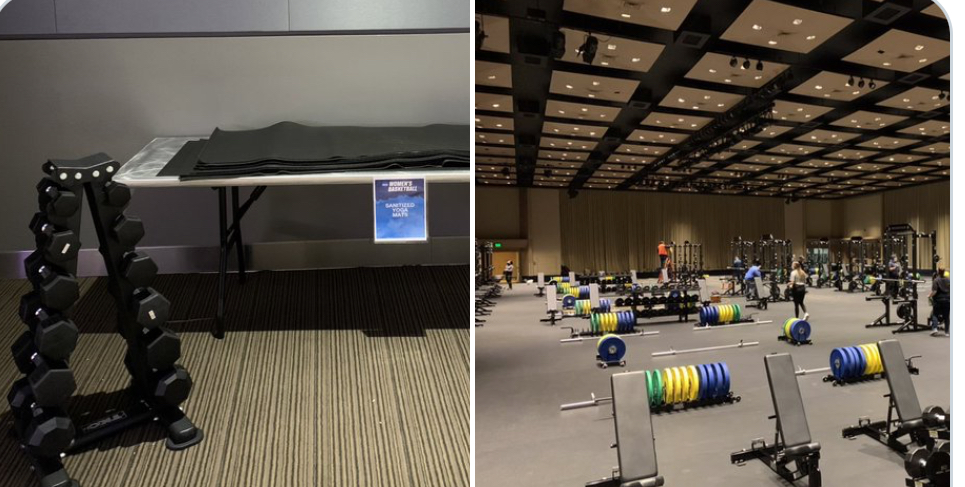 NCAA blows it in set-up for men’s and women’s tournaments. Comparison photos shows single set of weights and yoga mats for women while men have a warehouse full of equipment. Tap dance around space doesn’t cut it. ow.ly/UChr30rBkQO