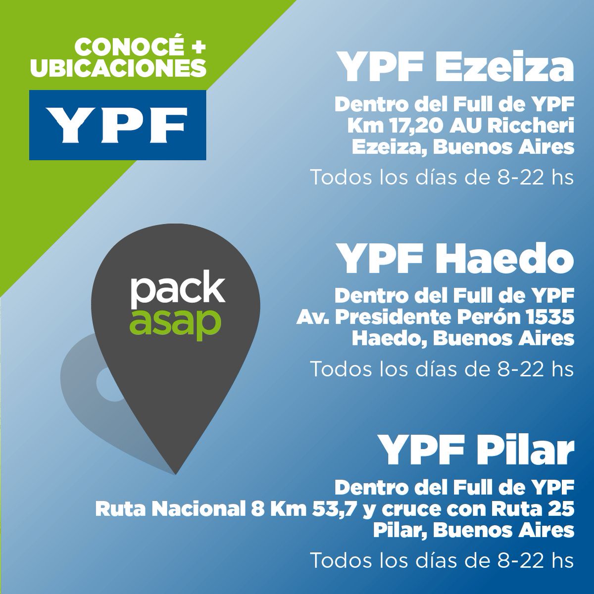packasap's tweet photo. Estamos en #YPF! En Gaspar Campos 981, Bella Vista. Retirá fácil, rápido y seguro.
Conocé más ubicaciones #Packasap en #YPF.
#SomosResponsables #Envios #eCommerce https://t.co/8wutJE9p6i