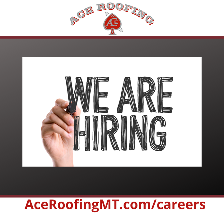 AceRoofingMT's tweet photo. We’re hiring!  

Visit our website, go to Careers and click on the red link under the giant red arrow to be taken to our current job openings.  Positions available at our Helena and Bozeman branches.

#RoofingContractorMT #RoofingRepairMT #RoofingInstallMT #CareersInRoofing https://t.co/o3W0Rokk1X
