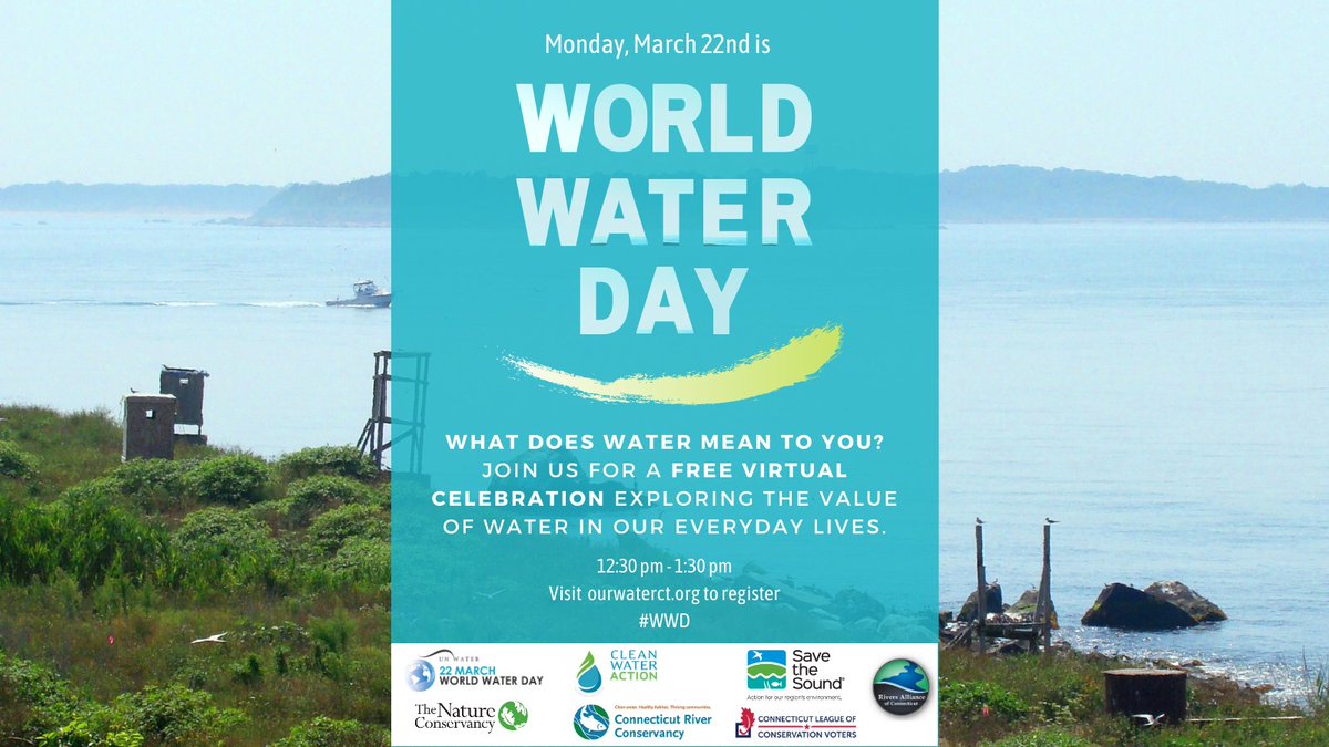 What does water mean to you? Join Rivers Alliance and #CT partners Monday afternoon for a free virtual event celebrating #WorldWaterDay! We’ll have speakers, performances, panel discussions, and more! ourwaterct.org