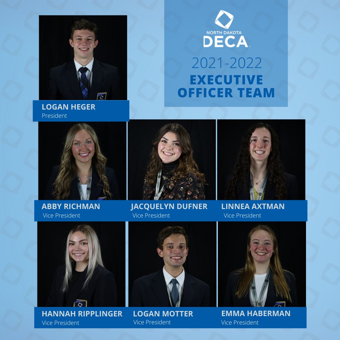 Congratulations to the newly elected officers for North Dakota DECA.