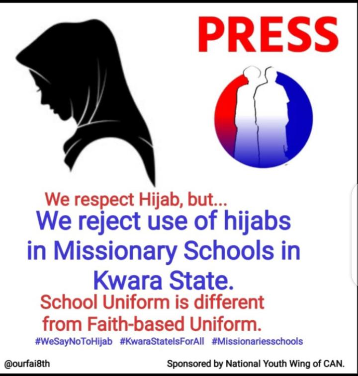 Kwara CAN Say no to Hijab wearing in Christian Mission Schools