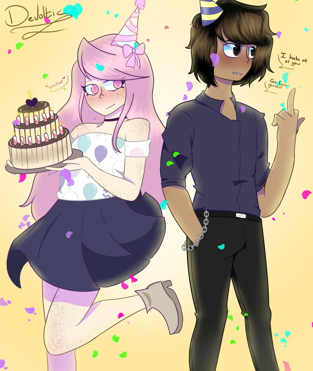 queendevoltic's tweet photo. Hard to believe they're 3 years old today. Makes me feel old. Imma proud parent of fictional characters. 
.
.
.
~Tags~
#oc #ocs #orginalcharacters #originalstories #drawing #art #digital #digitalart #digitaldrawing #birthday #ocbirthday #party #funtimes #animaticinprogress https://t.co/GHsCODfaJN