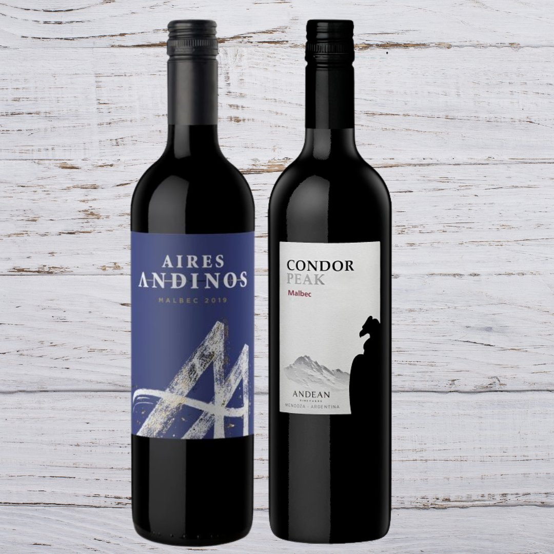Andean Vineyards is a premium wine brand representing the best of Argentinean viticulture. The packaging communicates the concept of "Wines from the Andes", fresh, elegant, expressing the terroir of each of the valleys. Aires Andinos Malbec &amp; Condor Peak Malbec. #thedrinklist