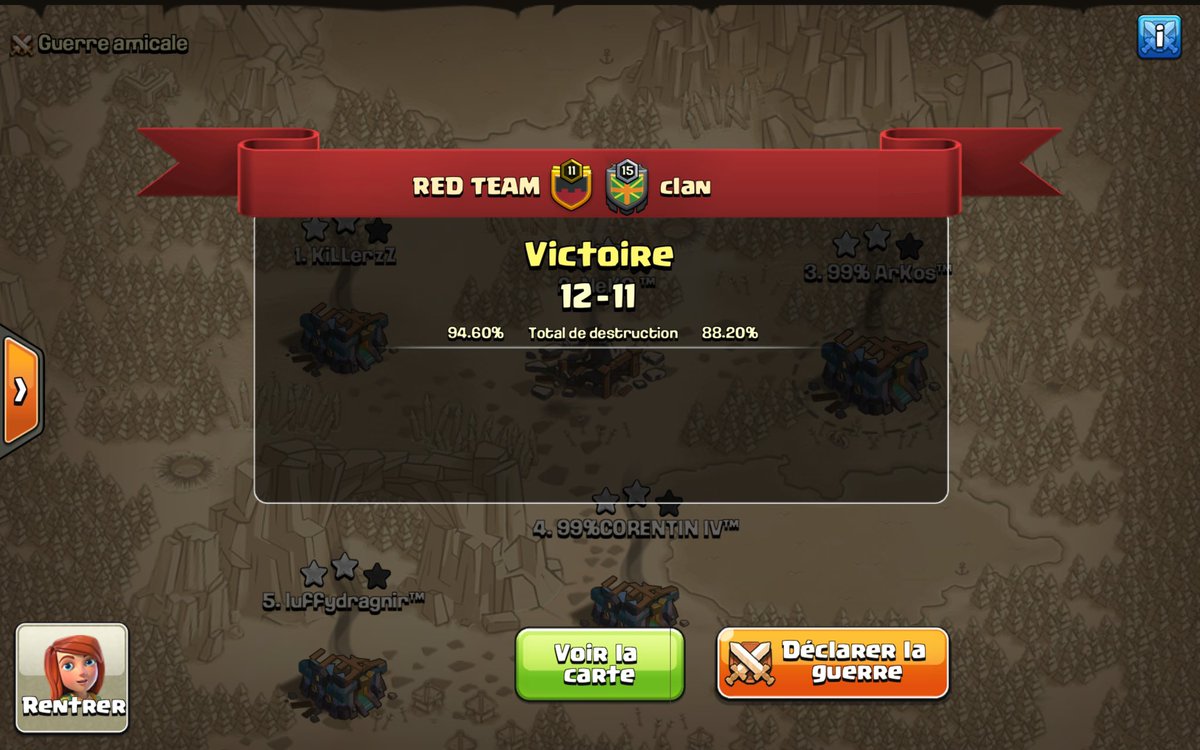 1/32 in #CMC

Short victory but 2X99% on our side😅

⭐️⭐️⭐️ by <a href="/ArKos_CoC/">ArKos</a> (Lalo) and <a href="/lufydragnir/">lufydragnir</a> (Super witch)
