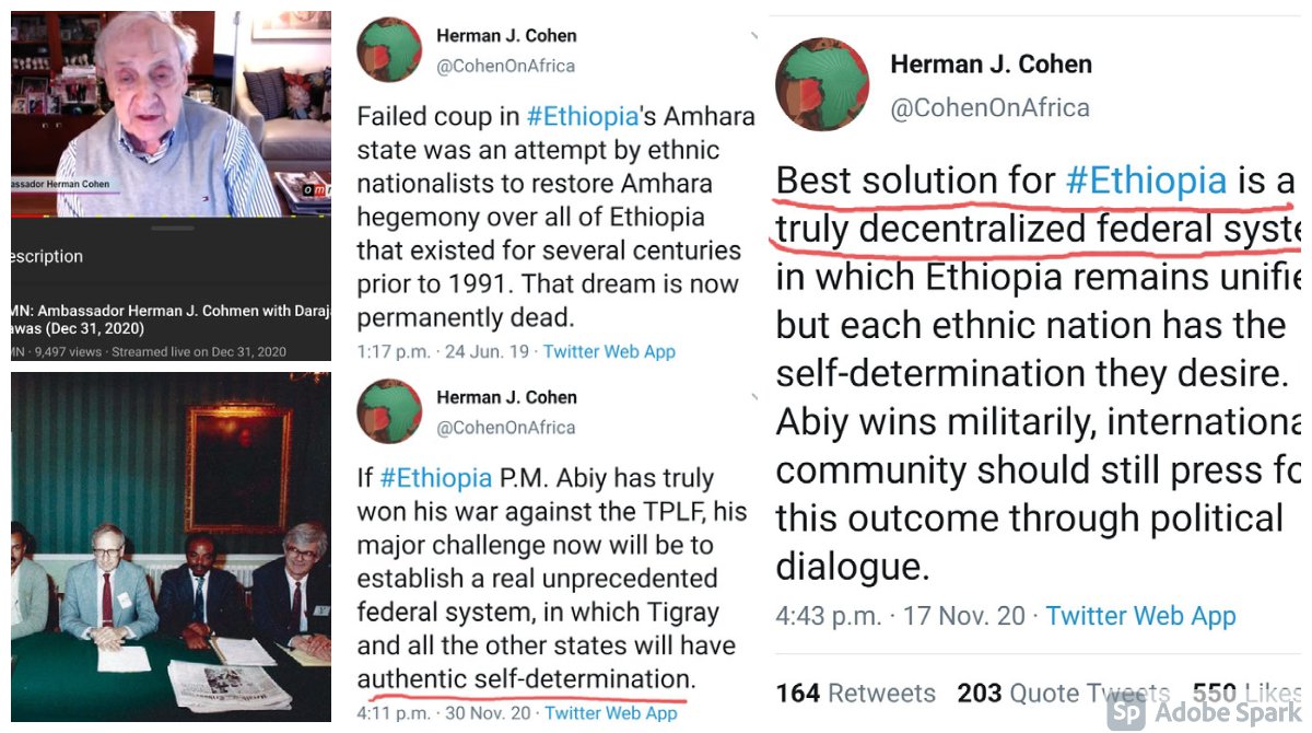 ...others by Amhara but ironically proponents of the theory omit author's mention of "Amhara-Tigre". Scholars such as  @rene_renelefort allude to  #Amhara tyranny via tweets & book. Diplomats such as  @CohenOnAfrica use above terminology.Both appear on  @OromiaMedia.[6/8]