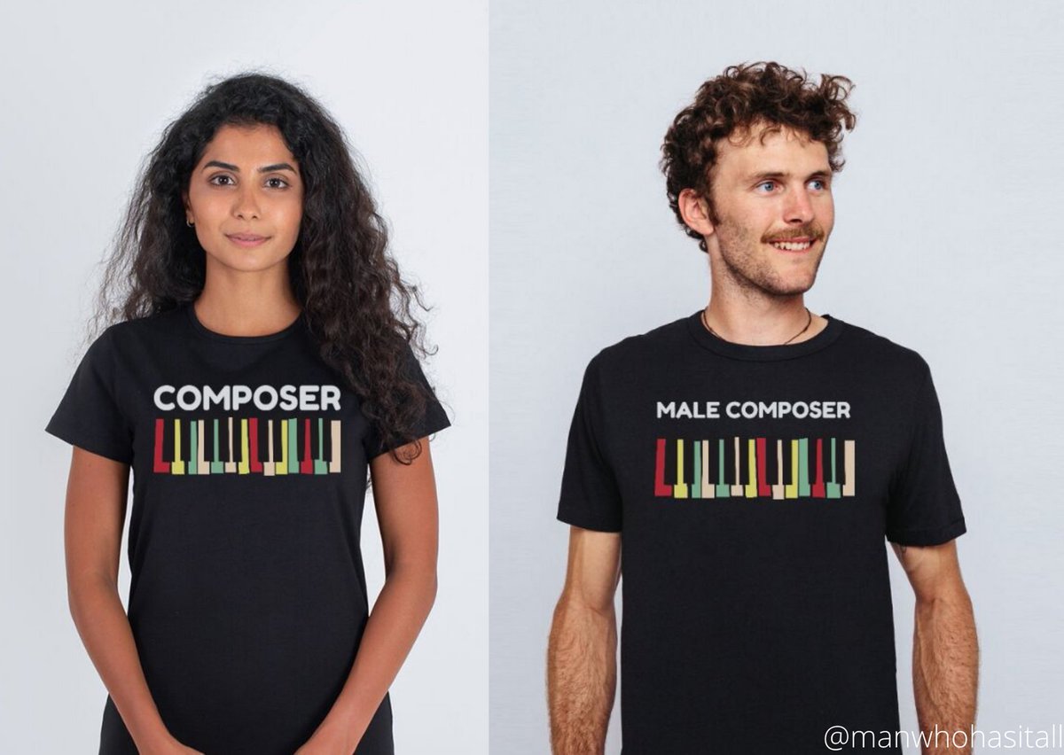 manwhohasitall's tweet photo. Meet Aryana and Tom. Aryana is a composer. Tom is a male composer*.

https://t.co/w0eQpAOcTS

*Please note the men's version is more expensive because the standard version has to be specially adapted to fit the male body. https://t.co/tsxtIrGqmi