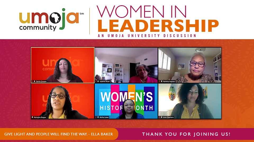 Wow! What an amazing #UmojaWomenInLeadership discussion!!! Thank you to@all who joined us! Dr. <a href="/echarlens/">Erin Charlens</a> was an amazing moderator!