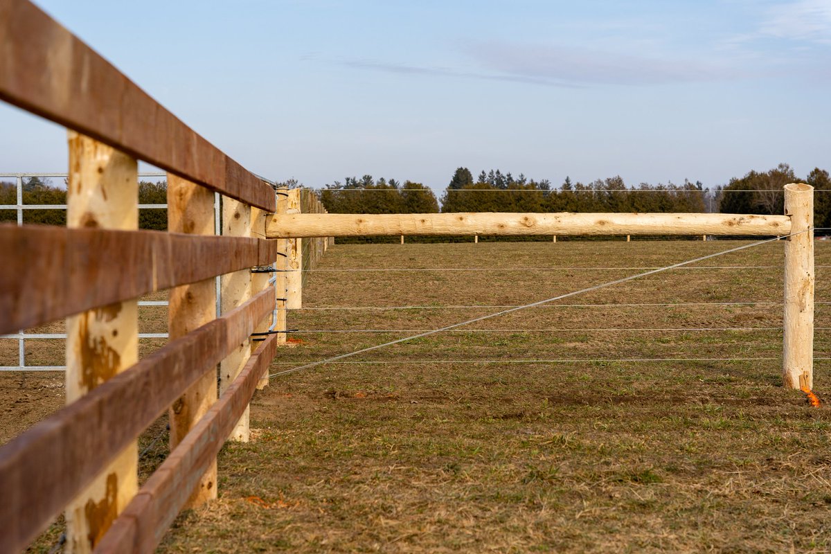 InLineFence's tweet image. Another farm fence completed in Otterville. The cattle is ready to live the good life!  A combination of wood-board and high tensile fencing including gate systems. A good way to end this beautiful week!