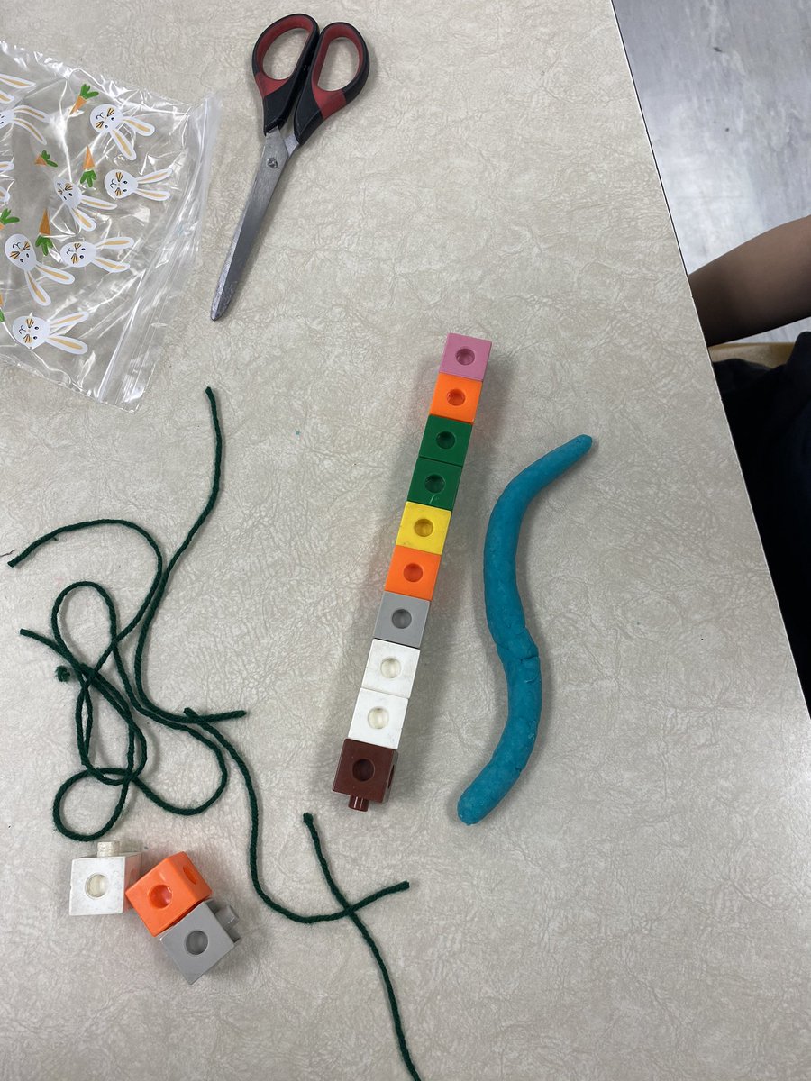 HaleycMiller's tweet photo. In Grade Two weโve been learning how to measure using non-standard units. Today we measured a curvy snake made out of play doh, and recorded our measurements in non-standard units. @RegPublicSchool #preinternship https://t.co/kvZARtraIT