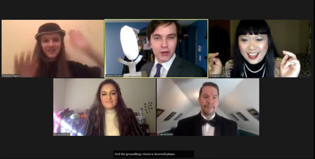 Mind_the_Blog's tweet photo. Congratulations to all winners & nominees! That was such fun. And what a lovely final guest presenter! 🤩 You cannot make this stuff up. #ShowMustGoOnline #GroundlingsChoiceAwards https://t.co/VGmNO95zrz