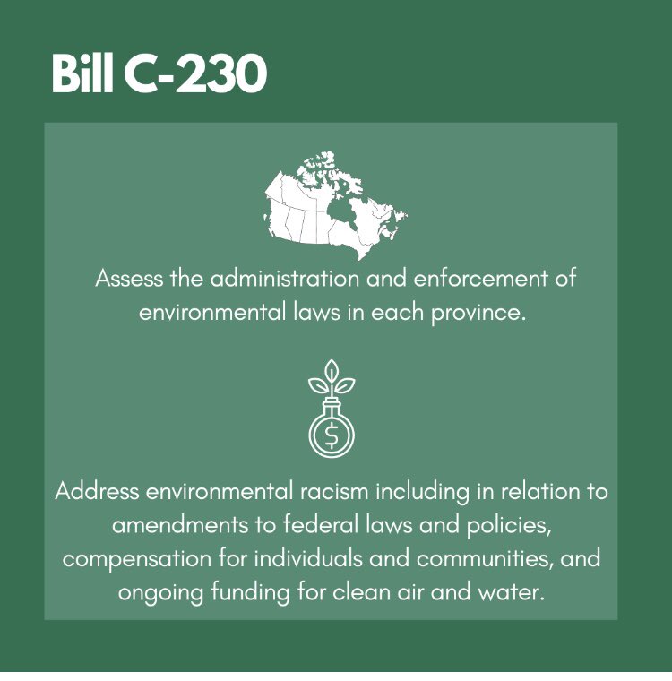 All Canadians should have the power to control their #environment. Indigenous and Black Canadians should have a say in what happens in their communities. #BillC230 addresses #EnvironmentalRacism and will benefit everyone. Show your support in March 2021! bit.ly/BillC230Petiti…