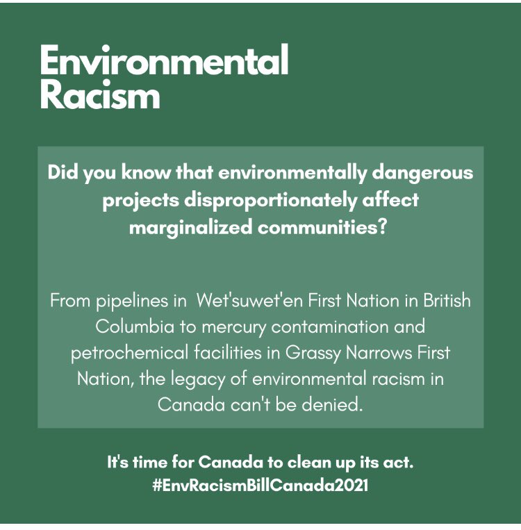 This is our chance to show the world that #Canada is a leader in addressing #EnvironmentalRacism. Support #BillC230 in March 2021! bit.ly/BillC230Petiti…