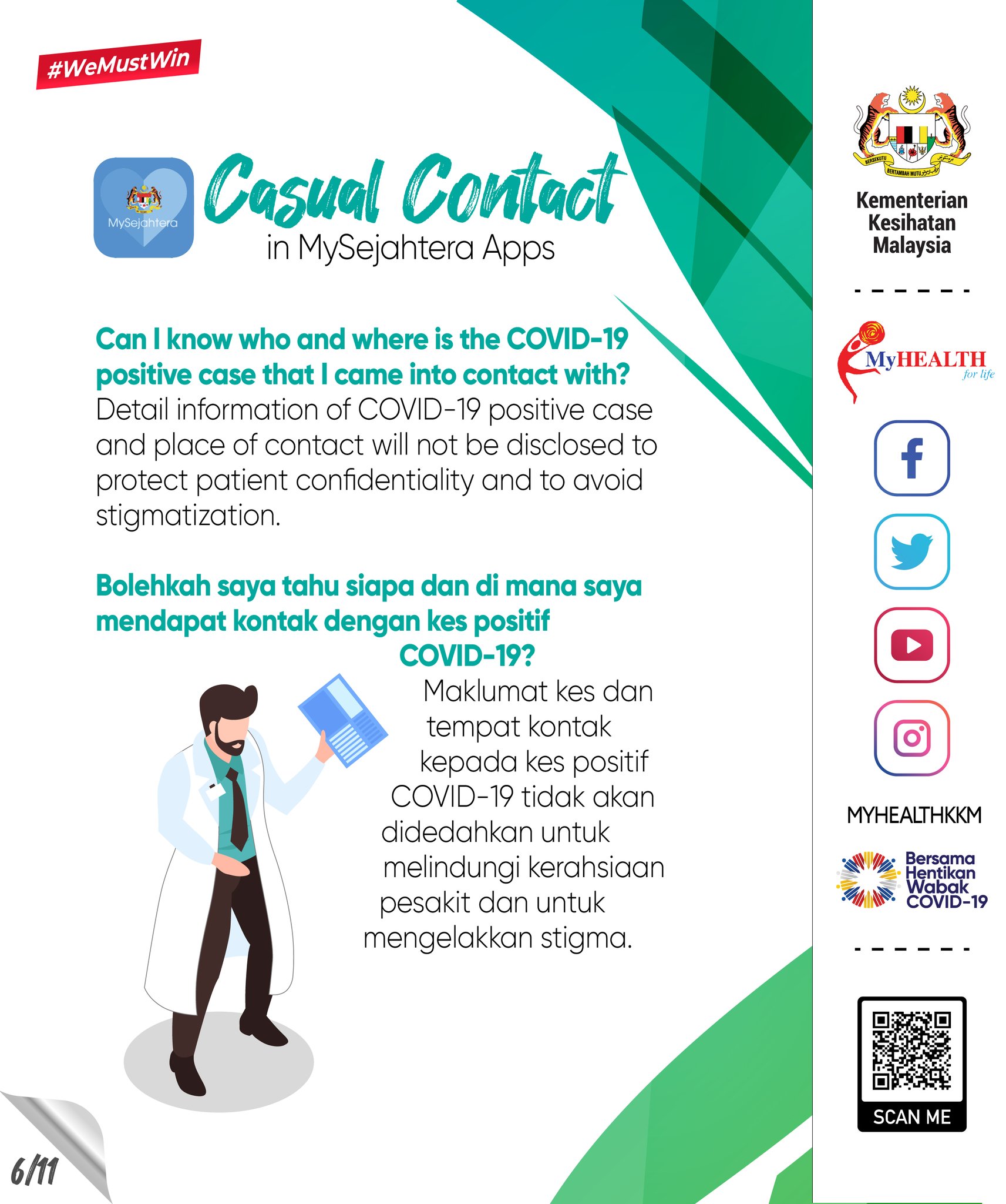 How to check casual contact location mysejahtera