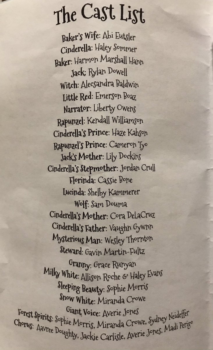 <a href="/ThereseEutsler/">Therese Eutsler</a> and I enjoyed opening night of  North Montgomery Performing Arts presentation of the operetta “Into The Woods.”