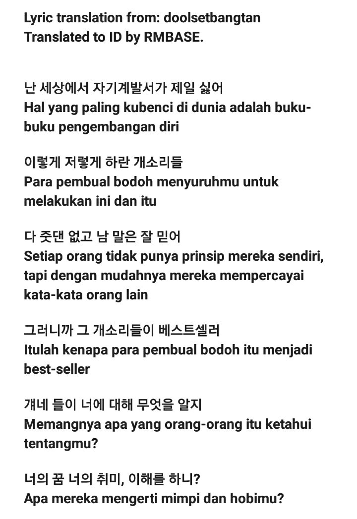 RMBASEINA's tweet photo. [📝] ID Trans: Potongan lirik RM di lagu 'Do You'

"Walau tidak sempurna, kau itu edisi terbatas." ✨

lyrics cr: doolsetbangtan

#6YearsOfRMixtape #6YearsWithDoYou #ThankyouforRM1 #BTS #RM #방탄소년단RM #방탄소년단 #알엠 @BTS_twt https://t.co/JEZxxlxwVf