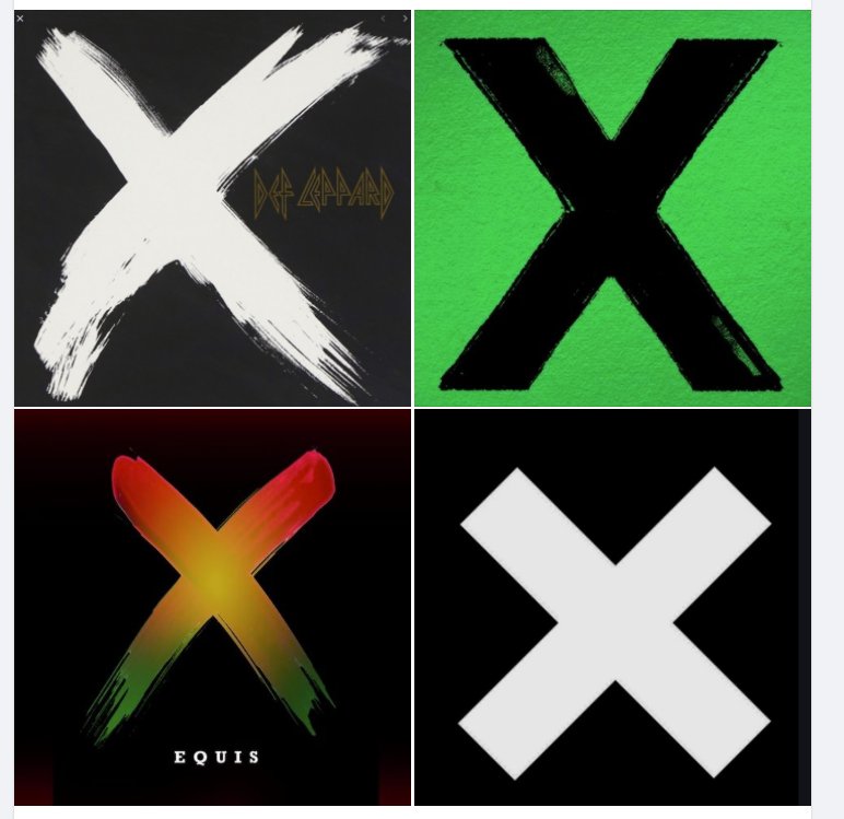 rickyshake's tweet photo. DE @Octavio_Aragao
Quatro capas com X.
#DefLeppard #EdSheehan #Equis #TheXX #trilhasonoradetrabalho https://t.co/4dC4C8J78t