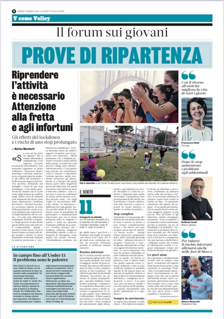 vitalifr's tweet photo. Grazie a #MatteoMarchetti per questa intervista pubblicata su @Gazzetta_it sull’importanza di fare attività fisica e #sport (in sicurezza) anche durante la pandemia da Covid19. #ProvediRipartenza https://t.co/FbxWp3XZMN