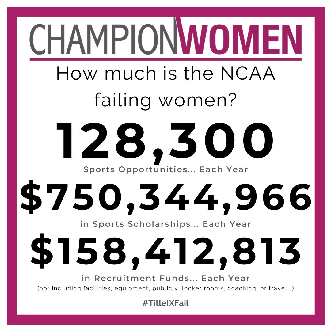 If y'all are freaked out about how @ncaa treats women, just WAIT until you see the #s on our website.... #SexDiscrimination is INSANE. Mark Emmert came on board in 2010 and said "Women's Equality? You're on your own. Good luck to you!" #NoCertification

TitleIXSchools.com