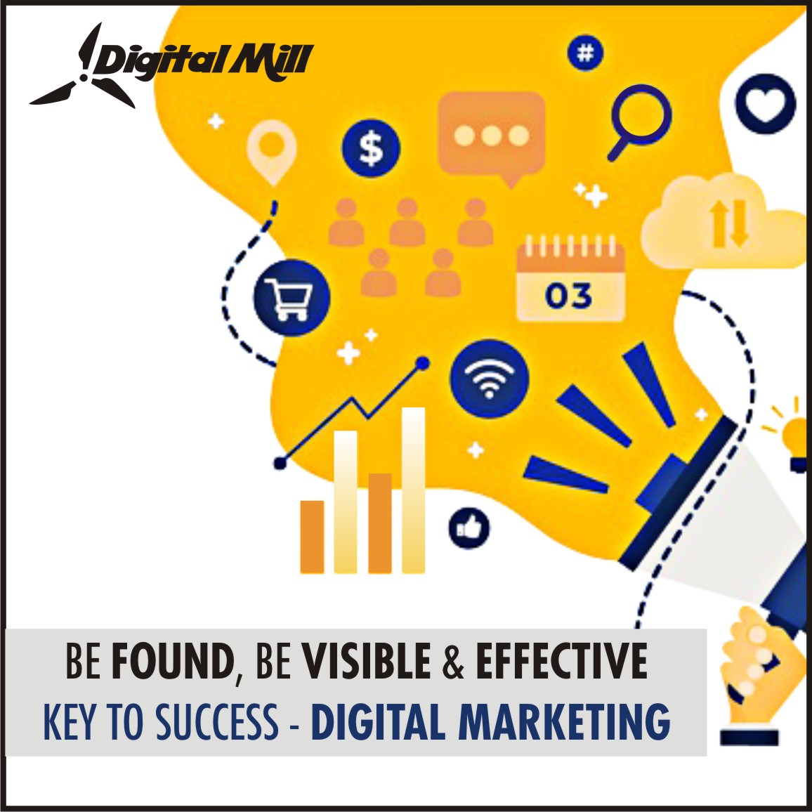 DigitalMill7's tweet photo. For biz strategy, digital marketing has grown from a “nice to have” to a “must-have” discipline. If a potential customer can’t find you online,they may conclude that your biz doesn’t appear to be legitimate. 
For all digital marketing solutions, write to us-
anusehgal14@gmail.com https://t.co/nEIPKQznmK