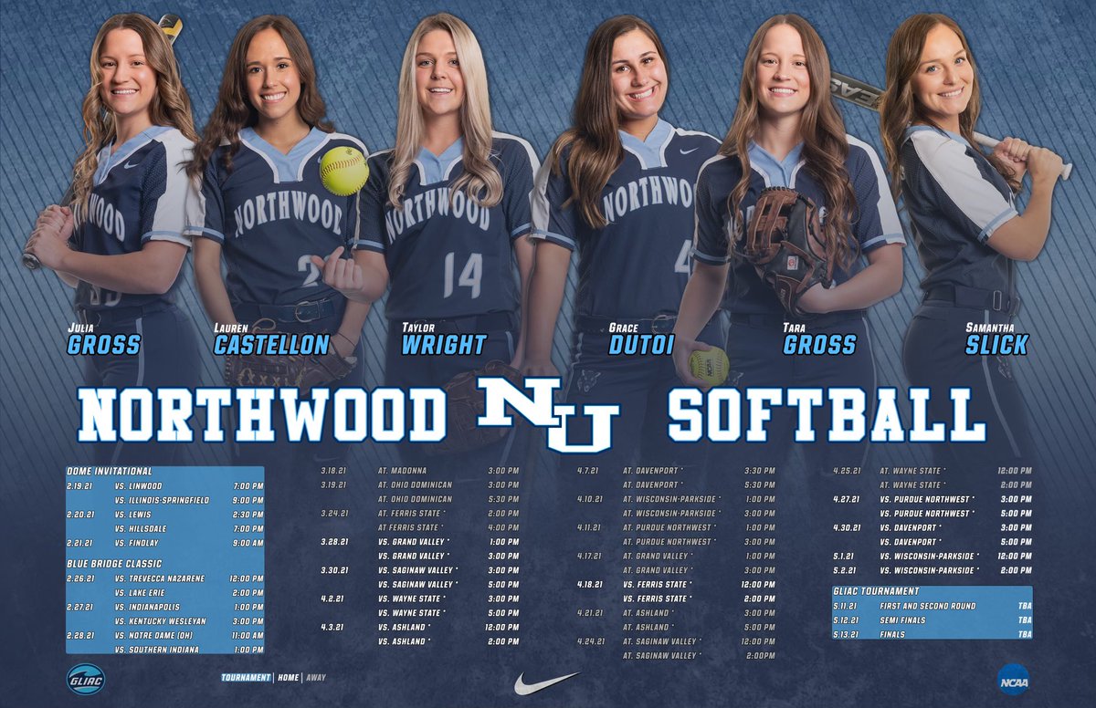 Northwoodsball's tweet photo. 2021 season schedule!! 💙🥎🥎

Mark your calendars &amp; come support your lady T-wolves!🗓✔️ 

First conference opener against Ferris on Wednesday March 24th😁🥎🤍 https://t.co/vJ4Ewe2WNT