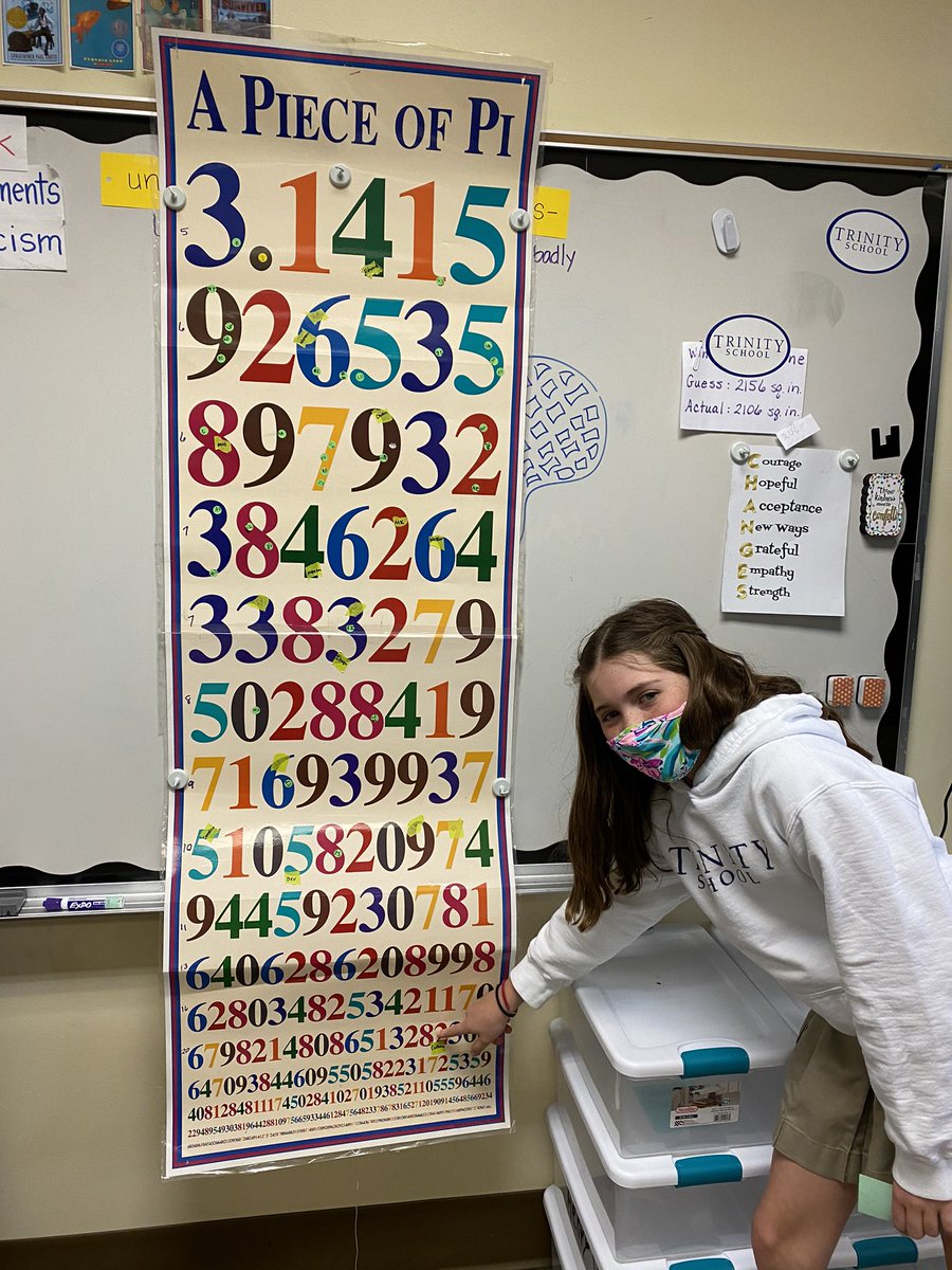 C memorized 115 digits of pi! Our belated pi day celebration was totally irrational. <a href="/EylesMath/">Vicki Eyles</a> <a href="/5thBruyn/">5th Bruyn</a> <a href="/TeamBenefield/">Thomas Benefield</a> <a href="/MrsMcRaesClass/">Mrs. McRae's Class</a> <a href="/billups5th/">Bridget Billups</a> #Trinitylearns