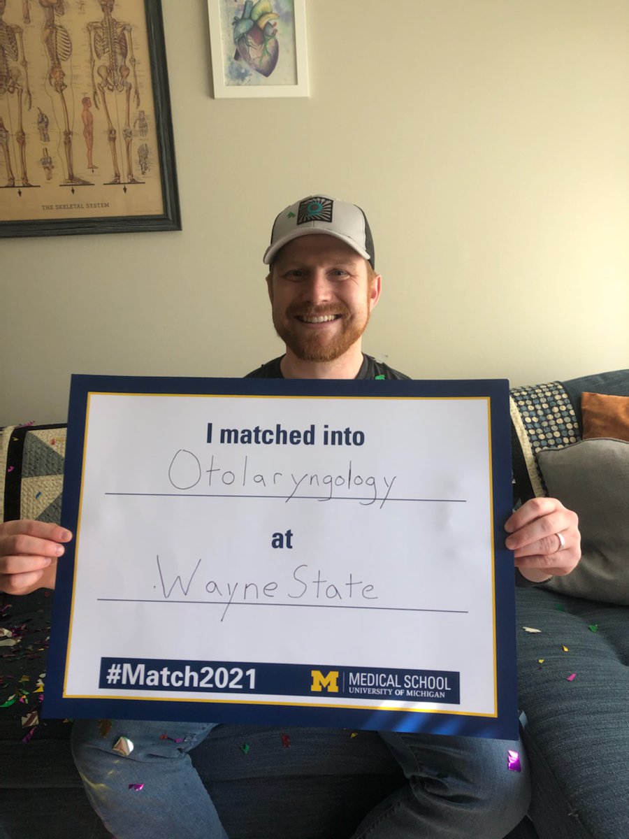 Estatic to match at <a href="/waynemedicine/">Wayne State University School of Medicine</a> for my Otolaryngology (ENT) residency! Looking forward to living and learning in Detroit! @UMichMedAdmiss #GoBlueMatch #WayneMatch2021 #GoBlueMed