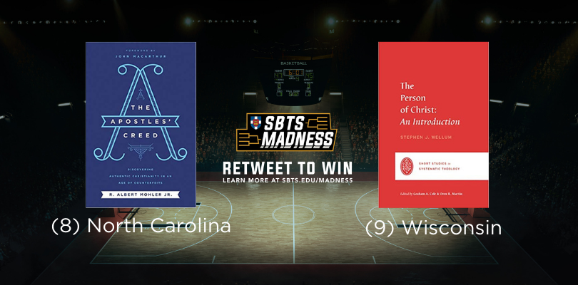 SBTSadmissions's tweet photo. We have more great books for #SBTSMadness! We have @albertmohler up against Stephen Wellum who is representing @crossway. RT for a chance to win. 🏀 📗 📘 https://t.co/3U0UUlH7eO