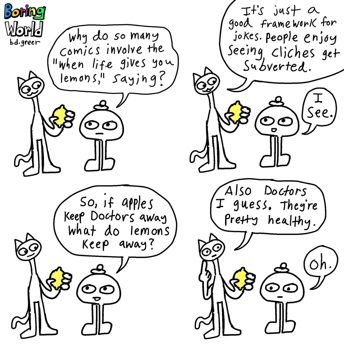 bdgreer's tweet photo. ▫️Boring World 22.
——
When life gives you cliches, make silly comics. #comics #artwork #boringworld https://t.co/3Dmu7qRzb6