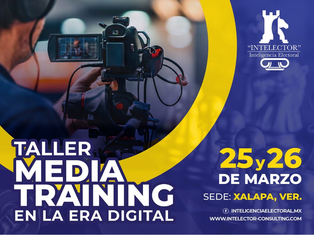 INTELECTOR5's tweet photo. 📣⏰¿Aspiras a ganar las elecciones 2021?
Este jueves 25 y viernes 26 de marzo estaremos impartiendo el taller "Media Training en la Era Digital (el Tabú de las Entrevistas)". 📈📲
Informes en:
271 230 5246
272 196 4662
228 145 1316
#Elecciones2021 #mediatraining #Xalapa https://t.co/oOCCeEZmwe