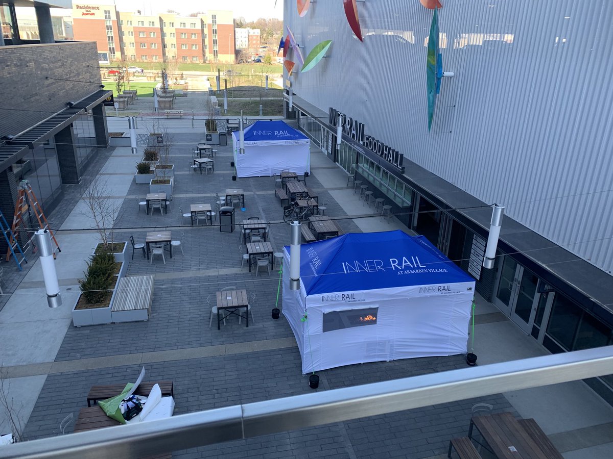 tom4sanders's tweet photo. Walking to the garage tonight and seeing tents around the fireplace seating. Nice work #InnerRail https://t.co/cpB9GZRVb9