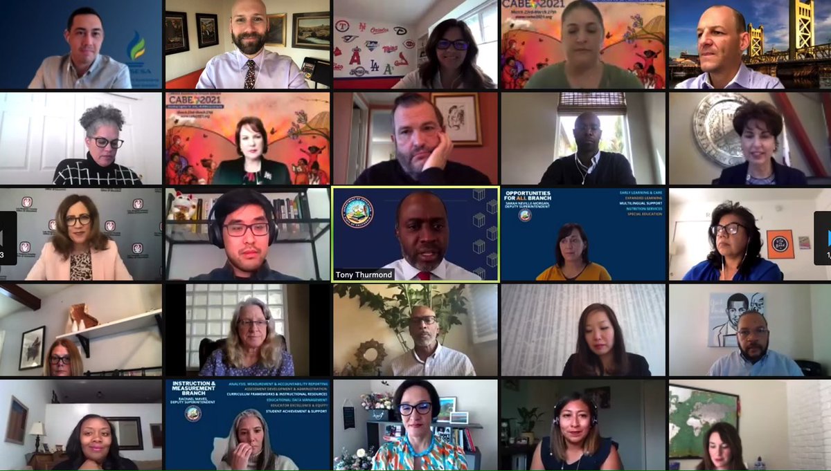 CADeptEd's tweet photo. Today State Superintendent @TonyThurmond and CDE convened a meeting of state leaders, equity groups, employee groups, and management associations to discuss ways to accelerate learning and offset learning gaps, including summer programs. https://t.co/lCK5sDXX6y