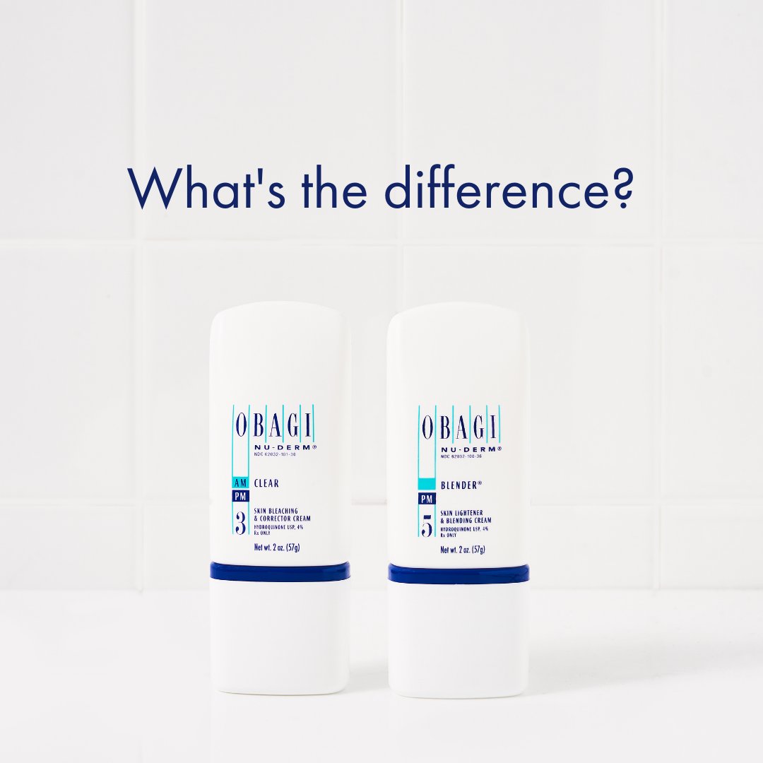 Obagi's tweet image. Do you know what the difference is between Obagi® Clear and Blender? Check out our Instagram or Facebook to learn more about the difference between the two!
