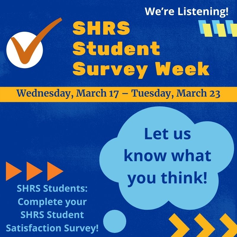 Hey #PittSHRS students! Let us know what you think by filling out the Student Satisfaction Survey. Your perspectives help us plan and improve the SHRS experience! ⏰ The deadline is Tuesday, March 23!
▶ Check your email for the survey link!