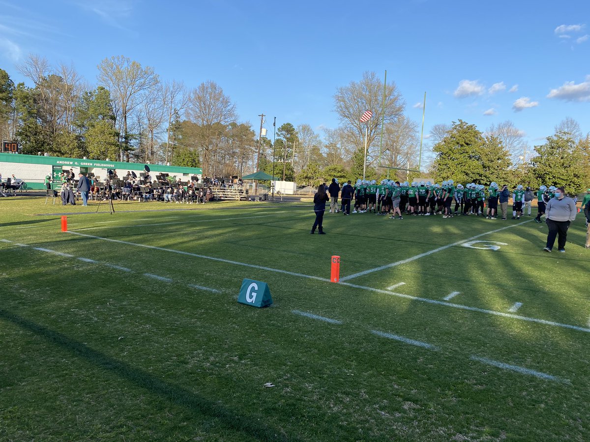 IMPAthletics's tweet photo. @CaryImpFootball @CaryHighBand getting ready for home kick-off tonight #GoCary #BeatJordan https://t.co/PI4V6jBIsl